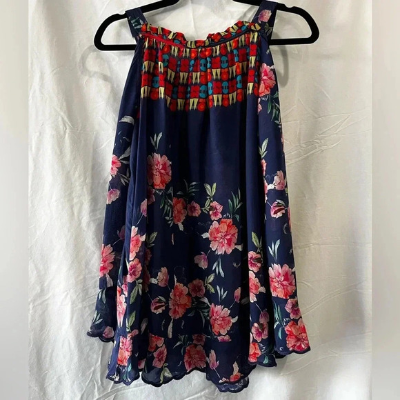 Johnny Was Oceane Printed Floral Cold-Shoulder Long Sleeve Top Small - Picture 3 of 7